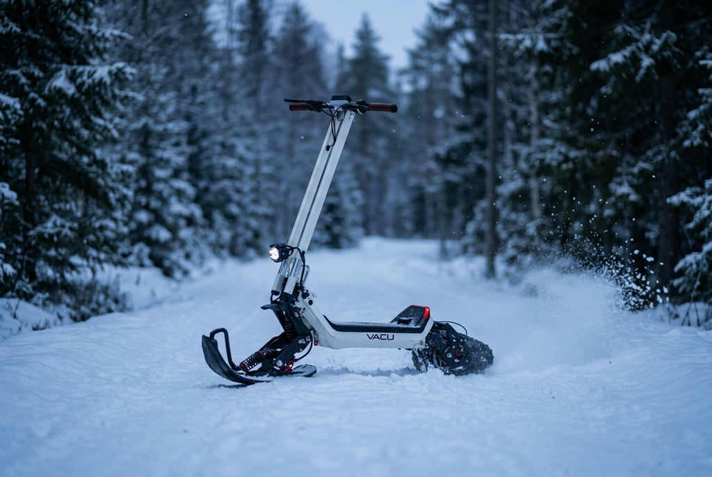VACU med ski og belte i snø